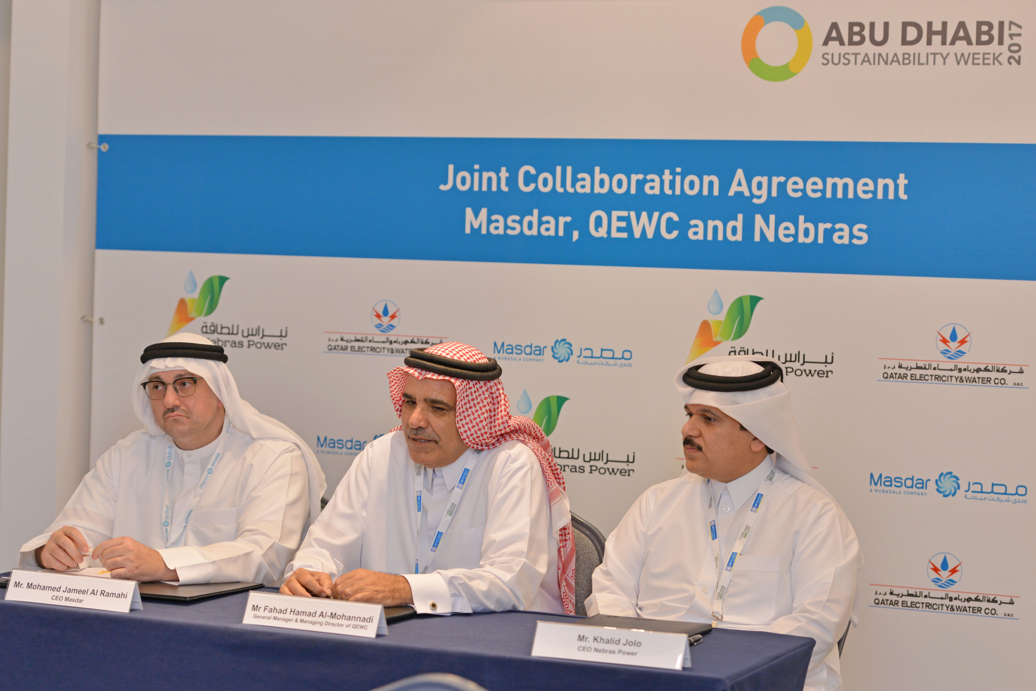 Nebras Power and QEWC Signs Cooperation Agreement with Masdar